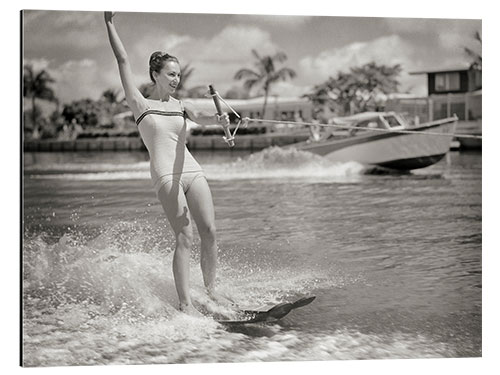 Aluminiumtavla Waterskiing in Florida, 1950s