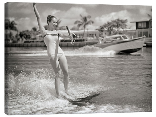 Leinwandbild Wasserski in Florida, 50er Jahre