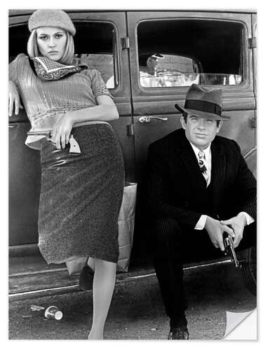 Muursticker Bonnie and Clyde, black and white