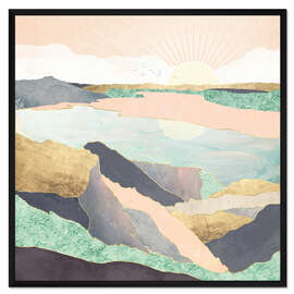 Gerahmter Kunstdruck Sonnenaufgang am Strand