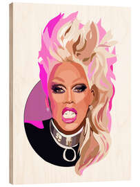 Wood print RuPaul