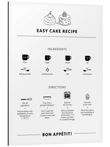 Aluminium print Cake Recipe