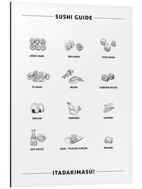 Magnettafel Sushi-Sorten (Englisch)