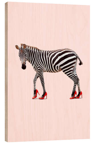 Holzbild Zebra in Highheels