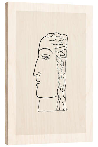 Wood print A woman's head