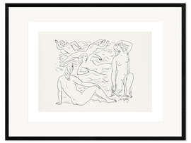 Framed art print Women floating on the beach