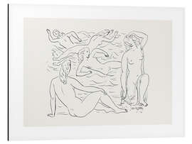 Magnettafel Schwimmenden Frauen am Strand