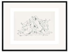 Gerahmter Kunstdruck Schwimmende Frauen und Fische