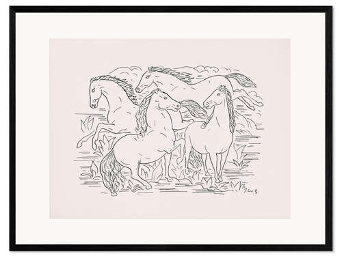 Framed art print Four horse design