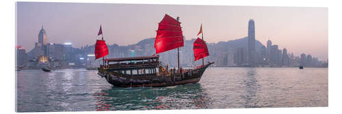 Akrylglastavla Hong Kong skyline with junk