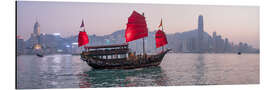 Aluminiumsbilde Hong Kong skyline with junk