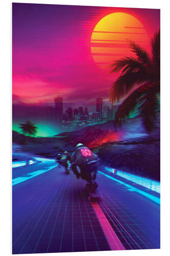 Foam board print Synthwave Midnight Outrun