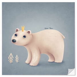 Selvklebende plakat Little polar bear