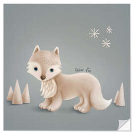 Selvklebende plakat Little polar fox