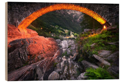 Holzbild Ponte dei Salti - Lavertezzo, Schweiz 2020