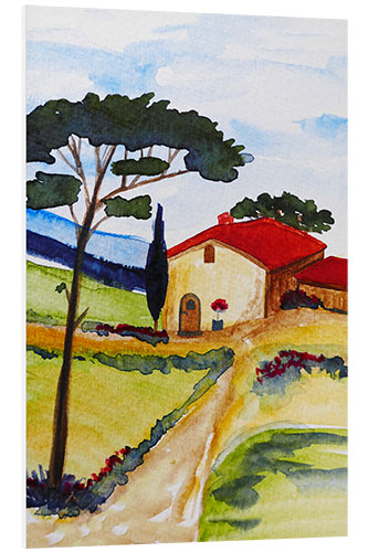 Foam board print Country house in Tuscany