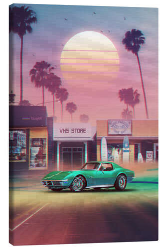 Canvas-taulu Synthwave Sunset Drive