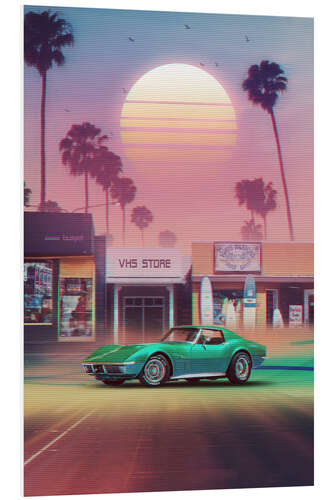 Cuadro de PVC Synthwave Sunset Drive