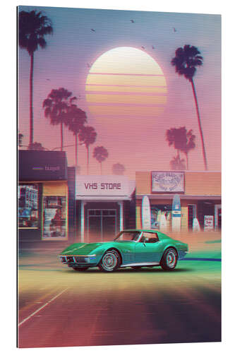 Tableau en plexi-alu Synthwave Sunset Drive