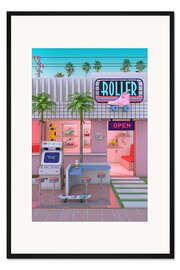 Gerahmter Kunstdruck Rollschuhladen