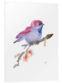 Tableau en PVC Oiseau sur une branche fleurie