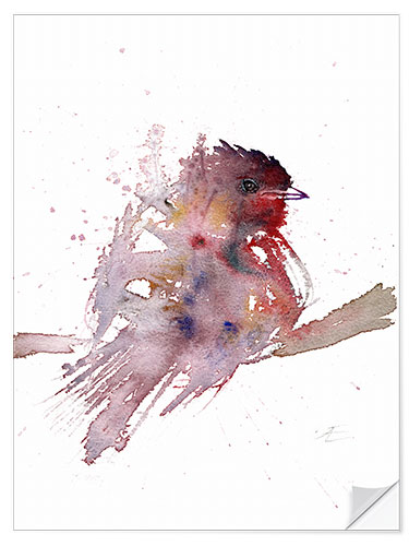 Selvklebende plakat Abstract robin