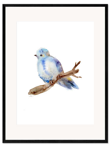 Impression artistique encadrée Oiseau bleu