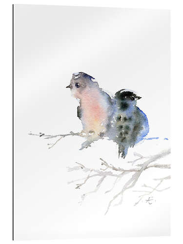 Gallery print Two birds keep each other warm