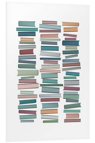 Foam board print Pastel book stack