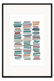 Gerahmter Kunstdruck Pastel Buchstapel