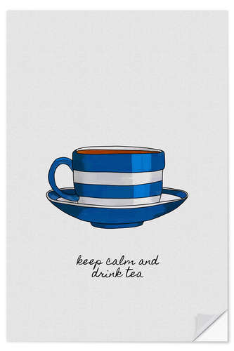 Selvklebende plakat Keep Calm & Drink Tea