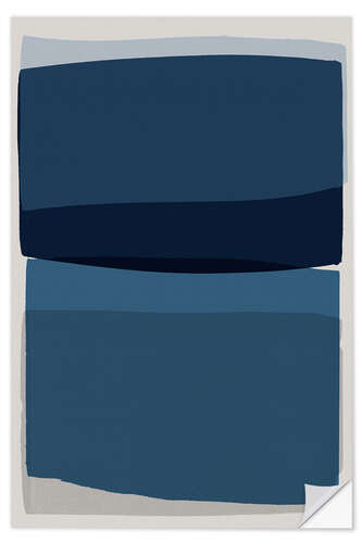 Selvklebende plakat Modern Blue