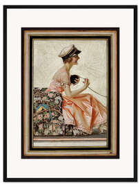 Gerahmter Kunstdruck Die Unzertrennlichen, Frau