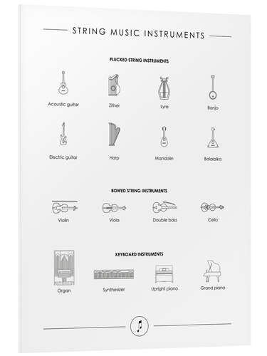 Foam board print String music instruments