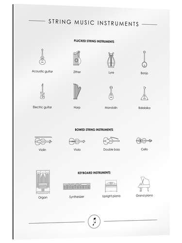 Galleriprint String music instruments (English)