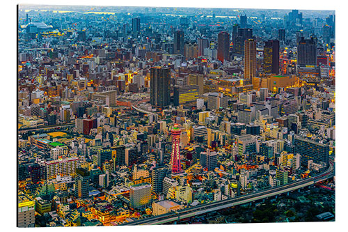 Aluminium print Osaka after sunset