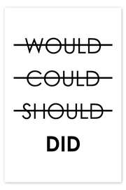 Juliste  Would, Could, Should, Did (English) - Typobox
