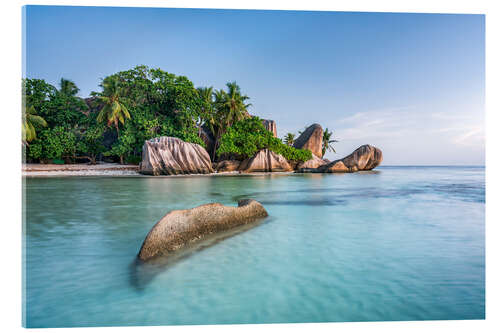 Acrylglasbild Anse Quelle der Argent auf den Seychellen