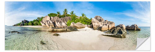 Selvklæbende plakat Anse Source d'Argent on La Digue