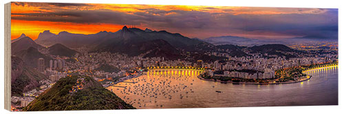 Cuadro de madera Bahía de Guanabara con Río de Janeiro
