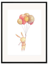 Gerahmter Kunstdruck Fliegender Hase