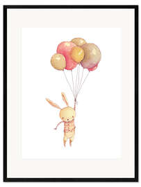 Framed art print Flying Bunny