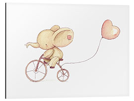 Obraz na aluminium Cute Elephant riding his bike