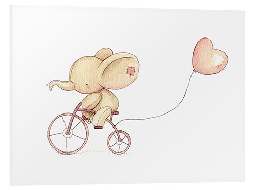 PVC-tavla Cute Elephant riding his bike