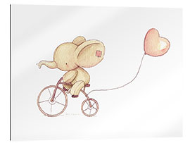 Gallery print Cute Elephant riding his bike