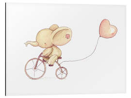 Magnettafel Süßer Elefant beim Fahrradfahren