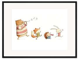 Gerahmter Kunstdruck Glückliche Freunde