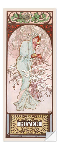 Selvklebende plakat The Four Seasons - Winter (Hiver)