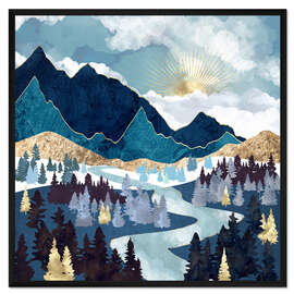 Gerahmter Kunstdruck Tal bei Sonnenaufgang