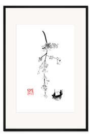 Gerahmter Kunstdruck Zweig am Fluss